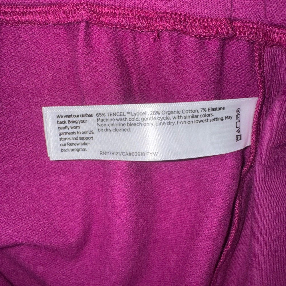 Eileen Fisher Cozy Brushed Terry Hug Ankle Track Pant Berry Magenta Large NEW - Picture 9 of 9